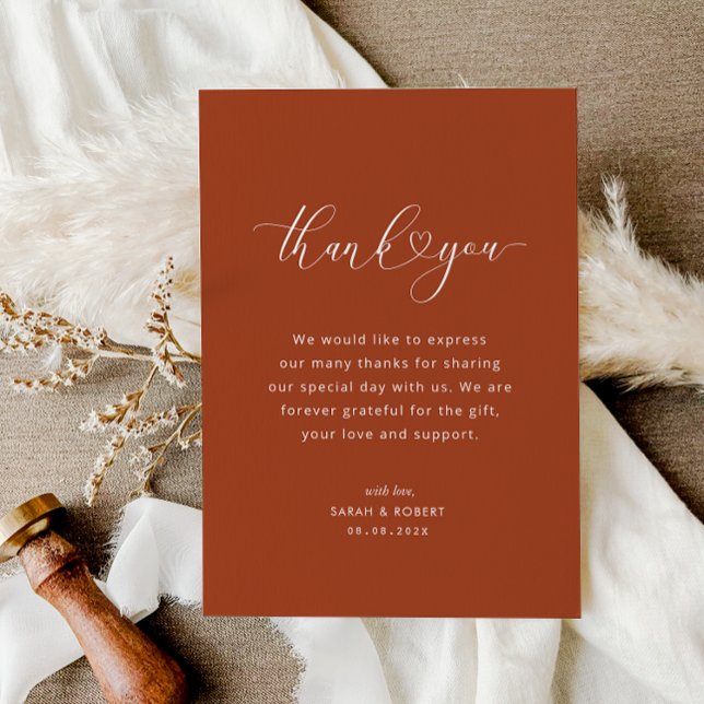 cartões de agradecimentos de casamento de terracot (Criador carregado)