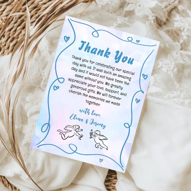 Cartões de agradecimentos De Casamento Desenhado P (Criador carregado)