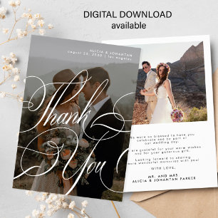 Cartões de agradecimentos de casamento digital imp