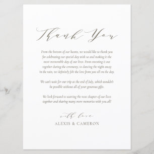 Cartões de agradecimentos de Casamento do Script