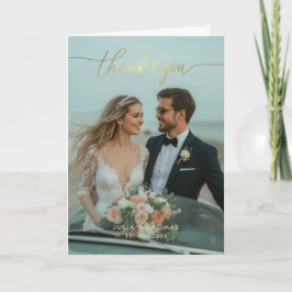 Cartões de agradecimentos de Casamento Dourado de