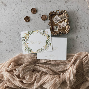 Cartões de agradecimentos De Casamento Dourado De