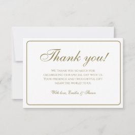 Cartões de agradecimentos de Casamento Dourado e B