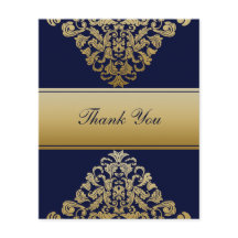 Cartões de agradecimentos De Casamento Dourado Ele