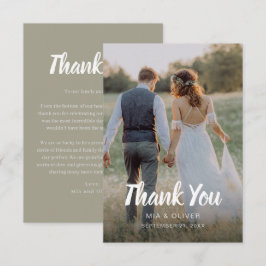 Cartões de agradecimentos de Casamento Duplo Lado 