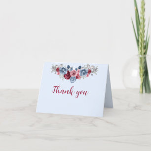 Cartões de agradecimentos de Casamento Dusty Blue 