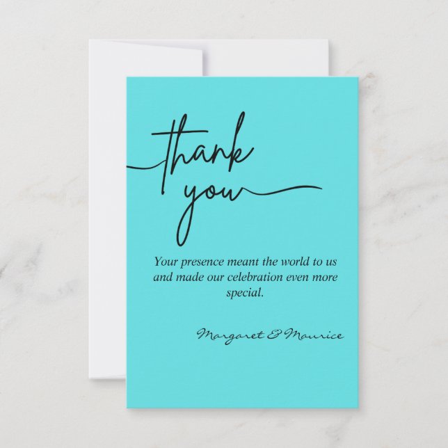 Cartões de agradecimentos de Casamento Elegante (Frente)