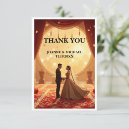 Cartões de agradecimentos De Casamento Elegante -