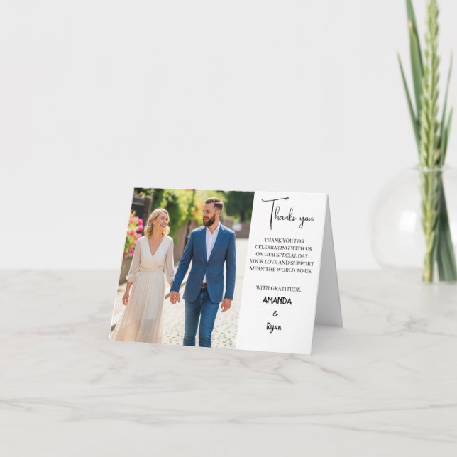 CARTÕES DE AGRADECIMENTOS DE CASAMENTO ELEGANTE -  (Frente)