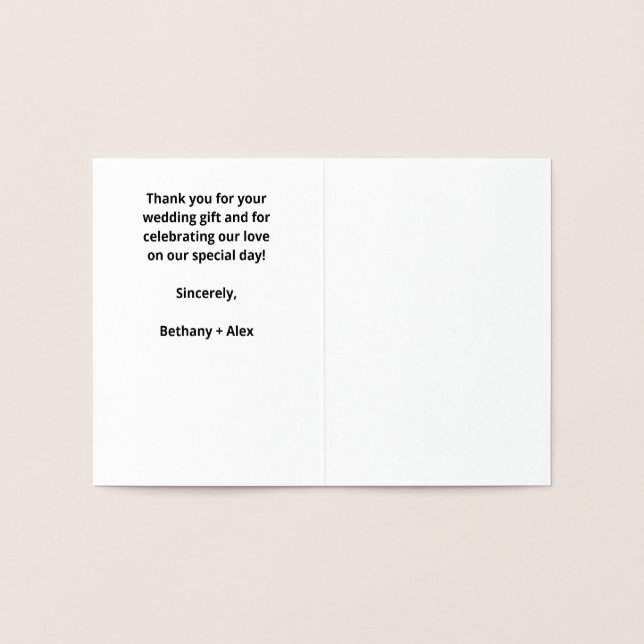 Cartões de agradecimentos de Casamento Elegante Cl (Interior)