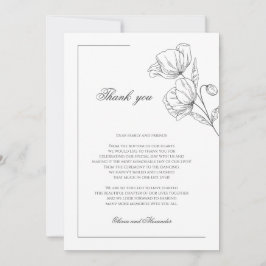 Cartões de agradecimentos de casamento elegante co