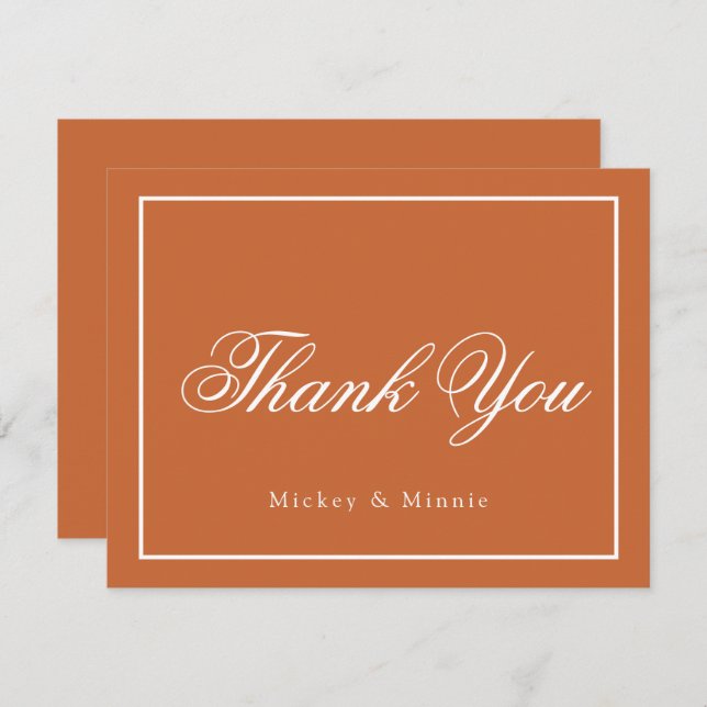 Cartões de agradecimentos de casamento elegante co (Frente/Verso)