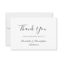 Cartões de agradecimentos de Casamento Elegante de