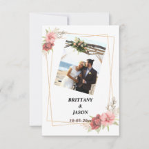 Cartões de agradecimentos De Casamento Elegante Do