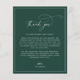 Cartões de agradecimentos de Casamento Emerald