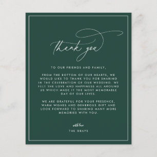 Cartões de agradecimentos de Casamento Emerald