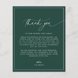 Cartões de agradecimentos de Casamento Emerald