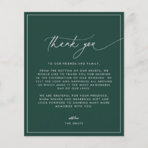 Cartões de agradecimentos de Casamento Emerald