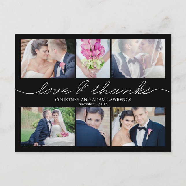 Cartões de agradecimentos de Casamento Escrevendo  (Frente)