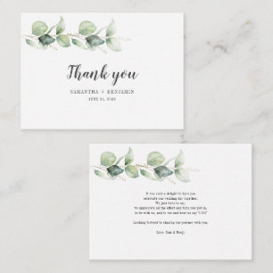 Cartões de agradecimentos de Casamento Eucalyptus 