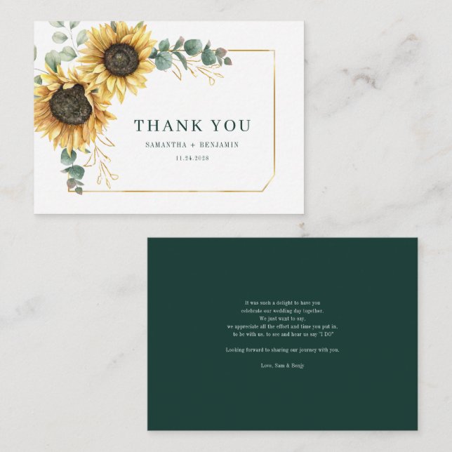Cartões de agradecimentos de Casamento Eucalyptus  (Frente/Verso)