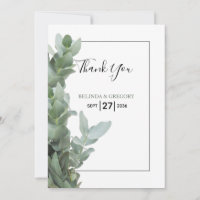 Cartões de agradecimentos de Casamento Eucalyptus 