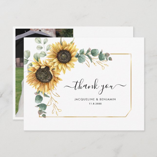 Cartões de agradecimentos de Casamento Eucalyptus  (Frente/Verso)