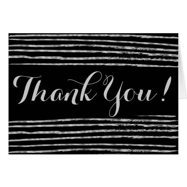 Cartões de agradecimentos de Casamento Faux Silver (Frente Horizontal)