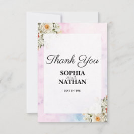 Cartões de agradecimentos De Casamento Floral Blus