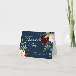 Cartões de agradecimentos de Casamento Floral Boho
