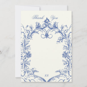Cartões de agradecimentos de Casamento Floral da V