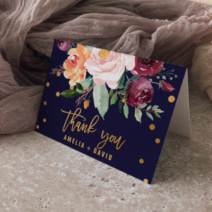 Cartões de agradecimentos de Casamento Floral de 