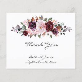 Cartões de agradecimentos de Casamento Floral de A