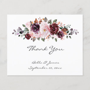 Cartões de agradecimentos de Casamento Floral de A