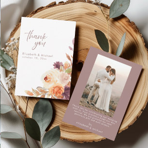 Cartões de agradecimentos de Casamento Floral de F