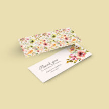 cartões de agradecimentos de Casamento Floral de J