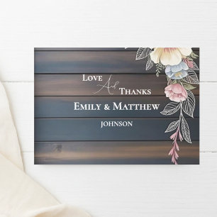 Cartões de agradecimentos De Casamento Floral De M