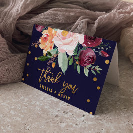 Cartões de agradecimentos de Casamento Floral de o