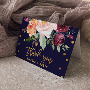 Cartões de agradecimentos de Casamento Floral de o