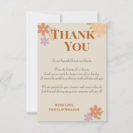 Cartões de agradecimentos de Casamento Floral Eleg