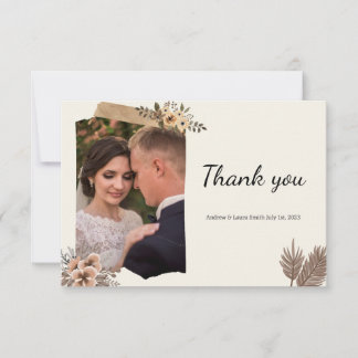 Cartões de agradecimentos de Casamento Floral Eleg