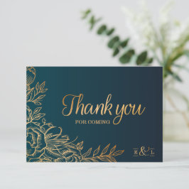 Cartões de agradecimentos De Casamento Floral Eleg