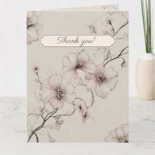 Cartões de agradecimentos de Casamento Floral Eleg