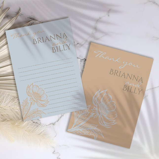 Cartões de agradecimentos de Casamento Floral Mini (Criador carregado)