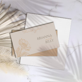 Cartões de agradecimentos de Casamento Floral Míni