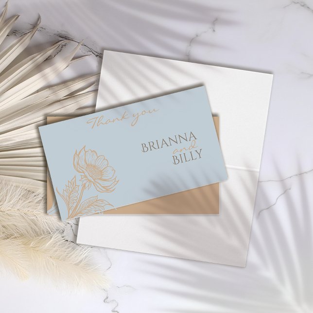 Cartões de agradecimentos de Casamento Floral Mini (Criador carregado)