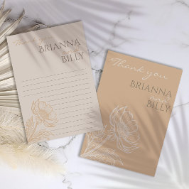 Cartões de agradecimentos de Casamento Floral Míni