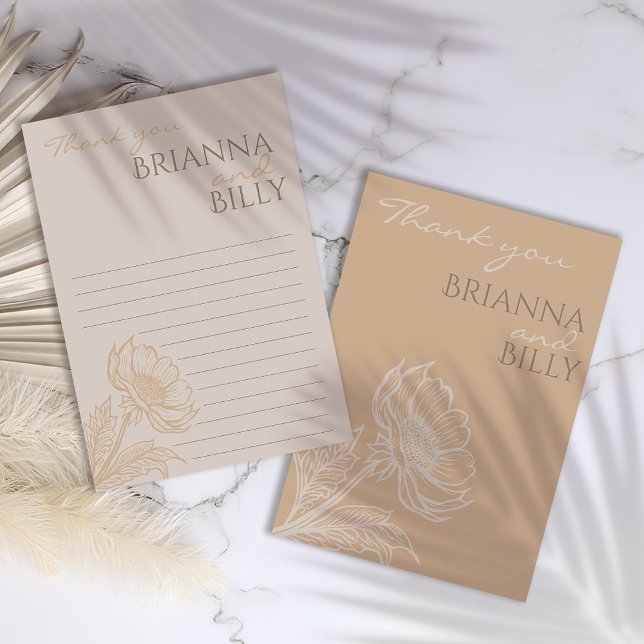 Cartões de agradecimentos de Casamento Floral Míni (Criador carregado)