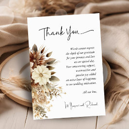 Cartões de agradecimentos De Casamento Floral Neut