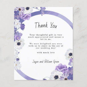 Cartões de agradecimentos de Casamento Floral Pur